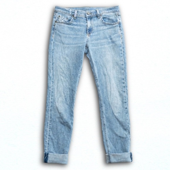rag & bone Denim - Rag & Bone/JEAN Women 28 Light Wash Slim Boyfriend Denim Jeans Blue